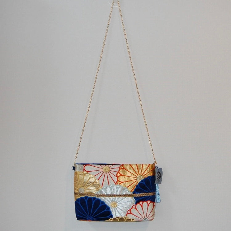 Vintage Fukuro Obi Shoulder Bag — Kiku-Zukushi 菊尽くし Chrysanthemum Silk