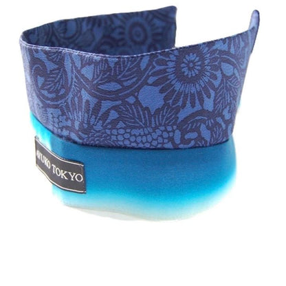 Vintage Komon Silk Detachable Collar Tie — Indigo 本藍 Kiku-Karakusa 菊唐草文