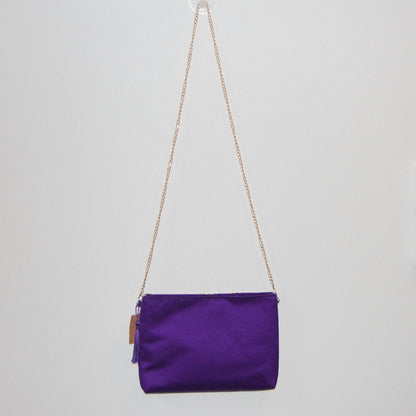 Vintage Fukuro Obi Shoulder Bag — Silver Ran-Giku Chrysanthemum Silk