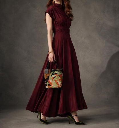 Rangiku 乱菊 Chrysanthemum Vintage Obi Silk Tote in Green Gold Orange