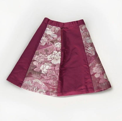 Design Sample — Vintage Obi A-Line Mini Skirt in Rose Floral