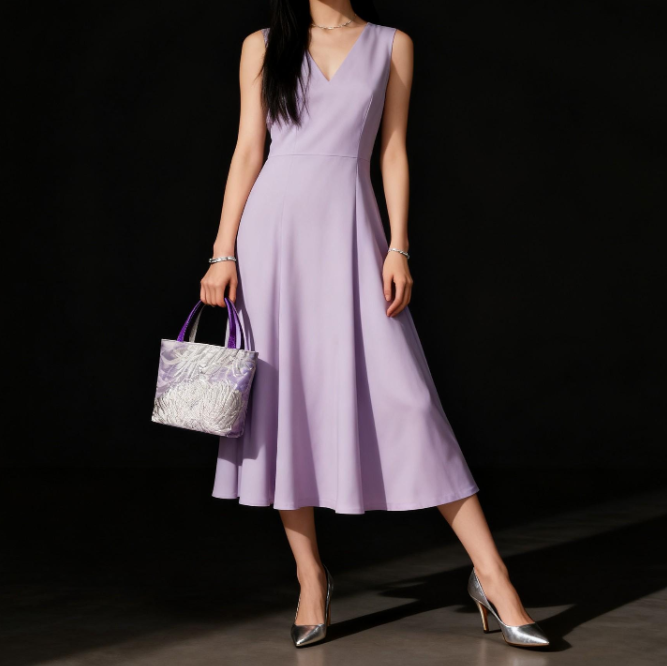Rangiku 乱菊 Chrysanthemum Vintage Obi Silk Tote in Lavender Silver