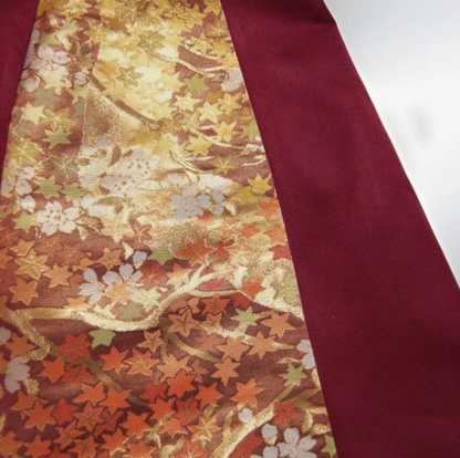 Vintage Obi Silk A-Line Mini Skirt in Wine Red Floral