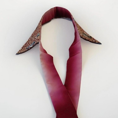 Vintage Komon Silk Detachable Collar Tie — Kiku-Zukushi Chrysanthemum Motif 菊尽くし