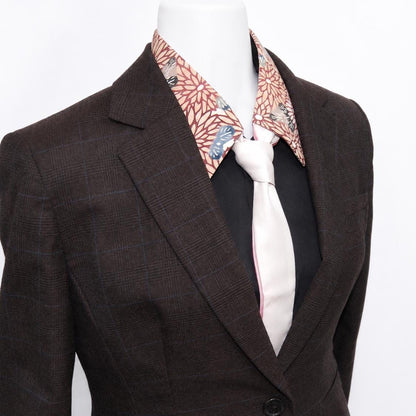 Vintage Komon Silk Detachable Collar Tie — Kiku-Zukushi Chrysanthemum Motif 菊尽くし
