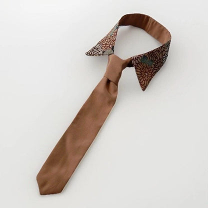 Vintage Komon Silk Detachable Collar Tie — Kiku-Zukushi Chrysanthemum 菊尽くし