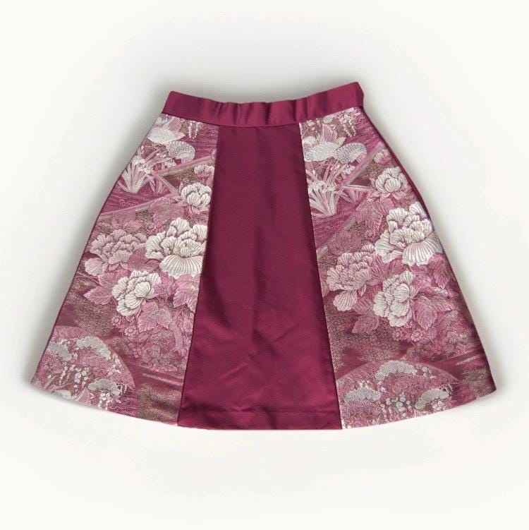Design Sample — Vintage Obi A-Line Mini Skirt in Rose Floral