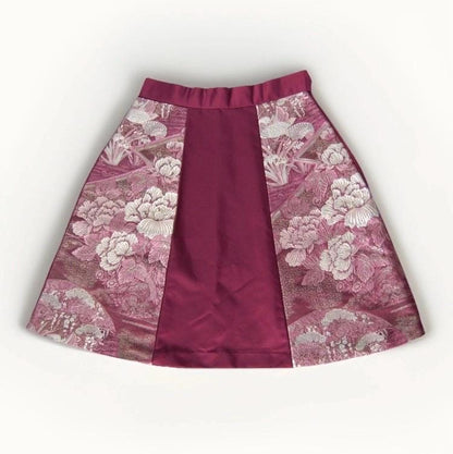 Design Sample — Vintage Obi A-Line Mini Skirt in Rose Floral