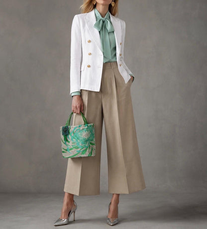 Rangiku 乱菊 Chrysanthemum Vintage Obi Silk Tote in Mint Silver