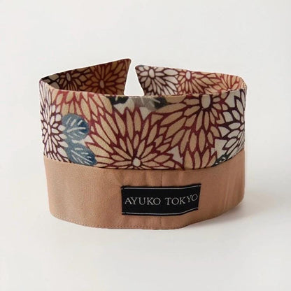 Vintage Komon Silk Detachable Collar Tie — Kiku-Zukushi Chrysanthemum 菊尽くし