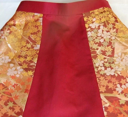 Vintage Obi Silk A-Line Mini Skirt in Wine Red Floral