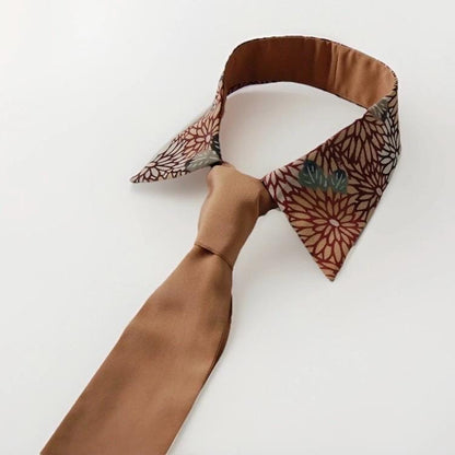 Vintage Komon Silk Detachable Collar Tie — Kiku-Zukushi Chrysanthemum 菊尽くし