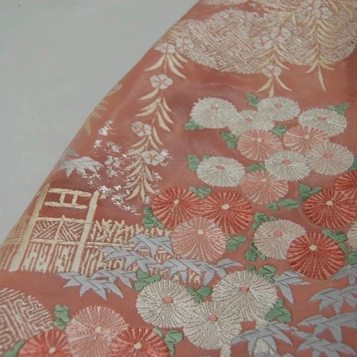 Vintage Obi Silk A-Line Mini Skirt in Dusty Rose Floral