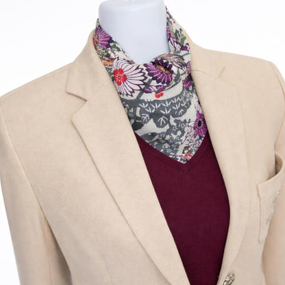 Vintage Komon Kimono Silk Cravat — Subdued Floral Motifs 菊唐草文