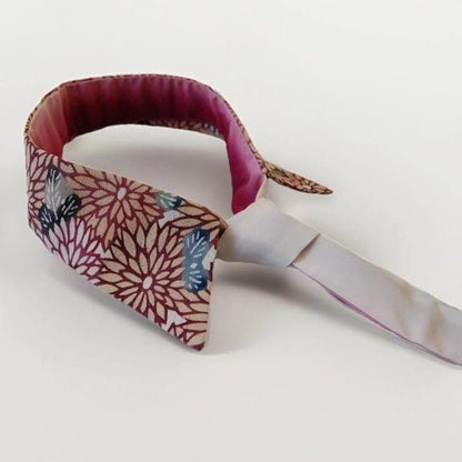 Vintage Komon Silk Detachable Collar Tie — Kiku-Zukushi Chrysanthemum Motif 菊尽くし