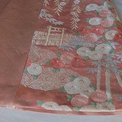 Vintage Obi Silk A-Line Mini Skirt in Dusty Rose Floral