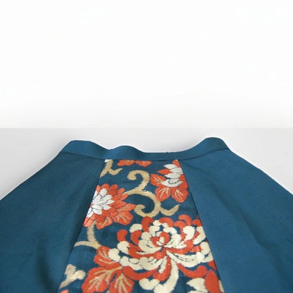 Vintage Obi A-Line Mini Skirt in Teal Orange Ran-giku