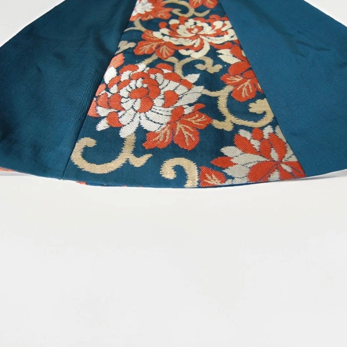 Vintage Obi A-Line Mini Skirt in Teal Orange Ran-giku
