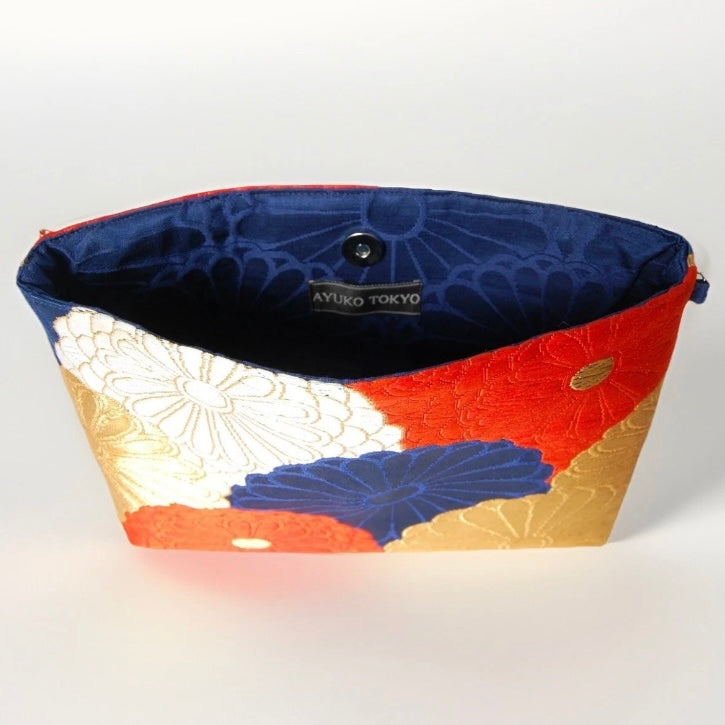 Vintage Fukuro Obi Shoulder Bag — Kiku-Zukushi 菊尽くし Chrysanthemum Silk