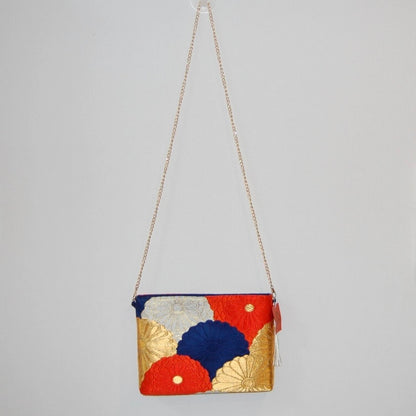 Vintage Fukuro Obi Shoulder Bag — Kiku-Zukushi 菊尽くし Chrysanthemum Silk