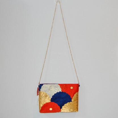 Vintage Fukuro Obi Shoulder Bag — Kiku-Zukushi 菊尽くし Chrysanthemum Silk