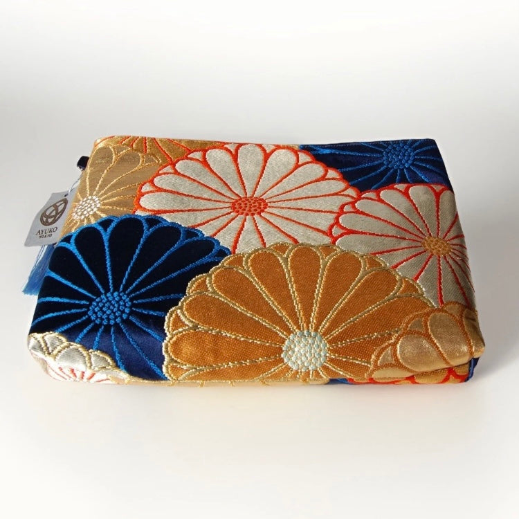 Vintage Fukuro Obi Shoulder Bag — Kiku-Zukushi 菊尽くし Chrysanthemum Silk