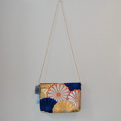 Vintage Fukuro Obi Shoulder Bag — Kiku-Zukushi 菊尽くし Chrysanthemum Silk
