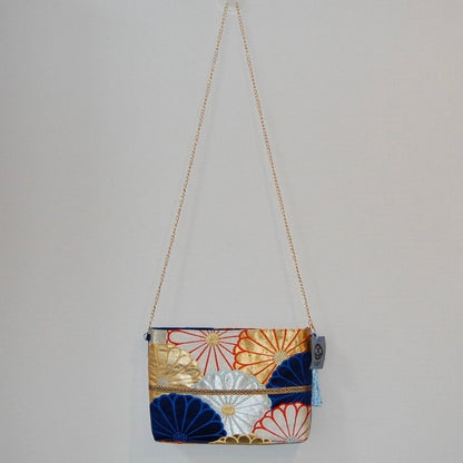 Vintage Fukuro Obi Shoulder Bag — Kiku-Zukushi 菊尽くし Chrysanthemum Silk