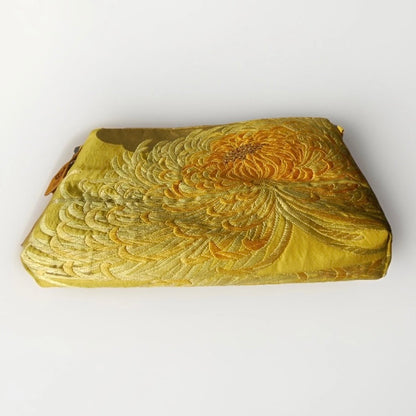 Vintage Fukuro Obi Shoulder Bag — Yellow Gold Ran-Giku Silk
