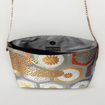 Vintage Fukuro Obi Shoulder Bag — Kikko & Chrysanthemum Silk