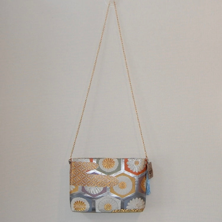 Vintage Fukuro Obi Shoulder Bag — Kikko & Chrysanthemum Silk