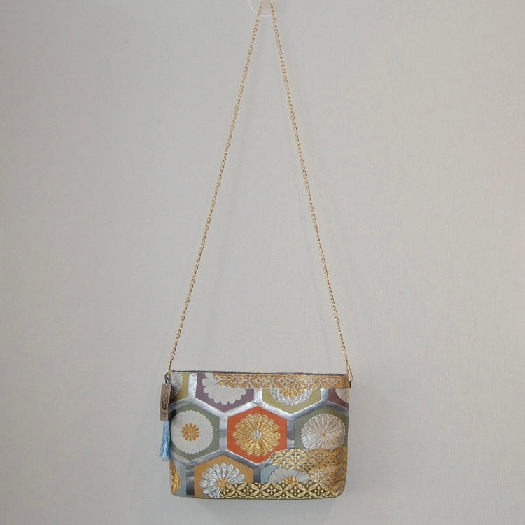 Vintage Fukuro Obi Shoulder Bag — Kikko & Chrysanthemum Silk