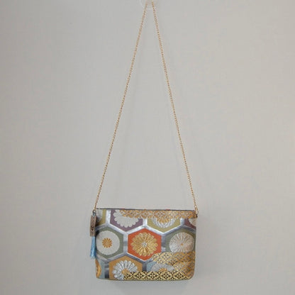 Vintage Fukuro Obi Shoulder Bag — Kikko & Chrysanthemum Silk
