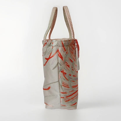 Rangiku 乱菊 Chrysanthemum Vintage Obi Silk Tote in Gold Silver Pink