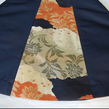 Vintage Obi A-Line Mini Skirt in Deep Navy Floral