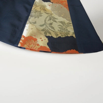 Vintage Obi A-Line Mini Skirt in Deep Navy Floral