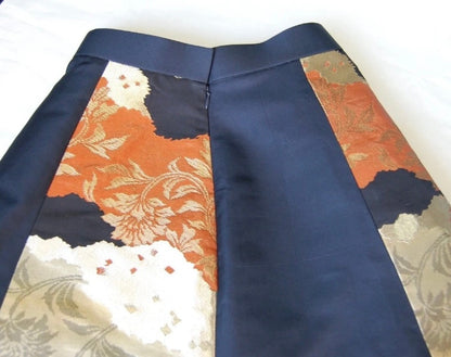 Vintage Obi A-Line Mini Skirt in Deep Navy Floral