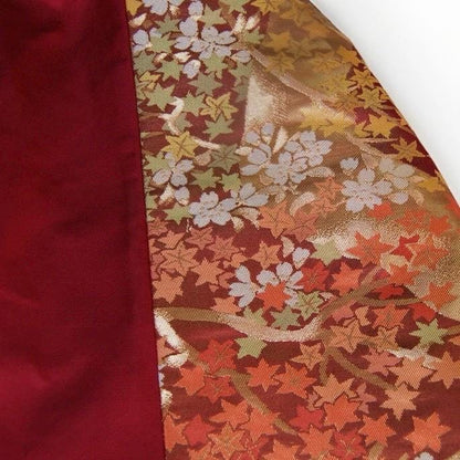 Vintage Obi Silk A-Line Mini Skirt in Wine Red Floral