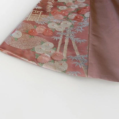 Vintage Obi Silk A-Line Mini Skirt in Dusty Rose Floral