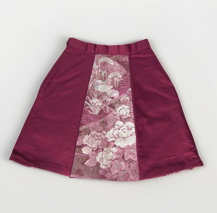Design Sample — Vintage Obi A-Line Mini Skirt in Rose Floral