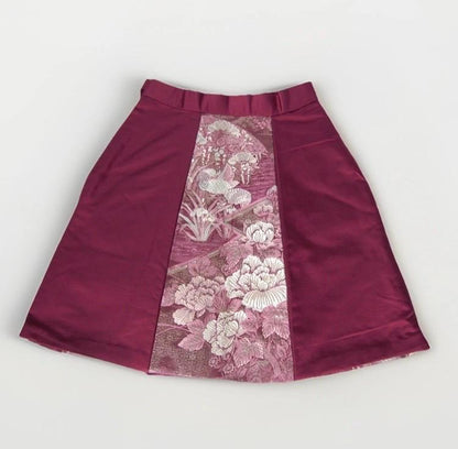 Design Sample — Vintage Obi A-Line Mini Skirt in Rose Floral