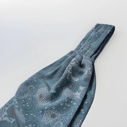 Vintage Komon Kimono Silk Cravat — Pale Celadon Kiku-Karakusa 菊唐草文