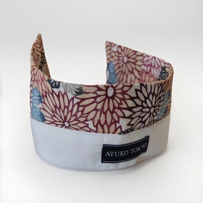Vintage Komon Silk Detachable Collar Tie — Kiku-Zukushi Chrysanthemum Motif 菊尽くし